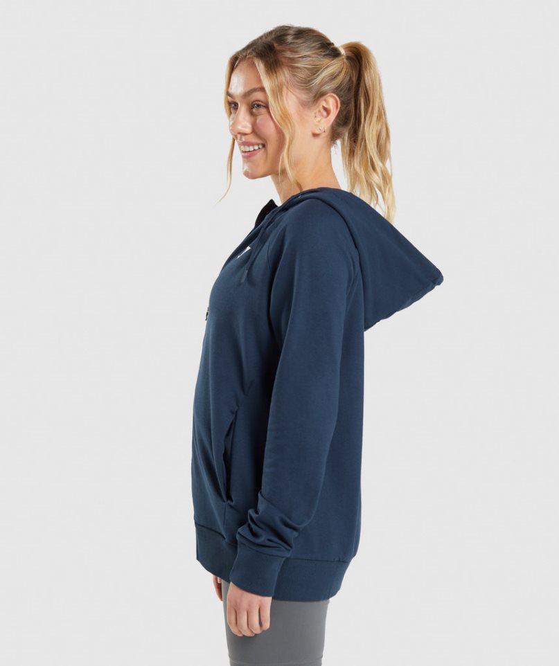 Women's Gymshark Training Zip Hoodie Navy | CA 60DA18